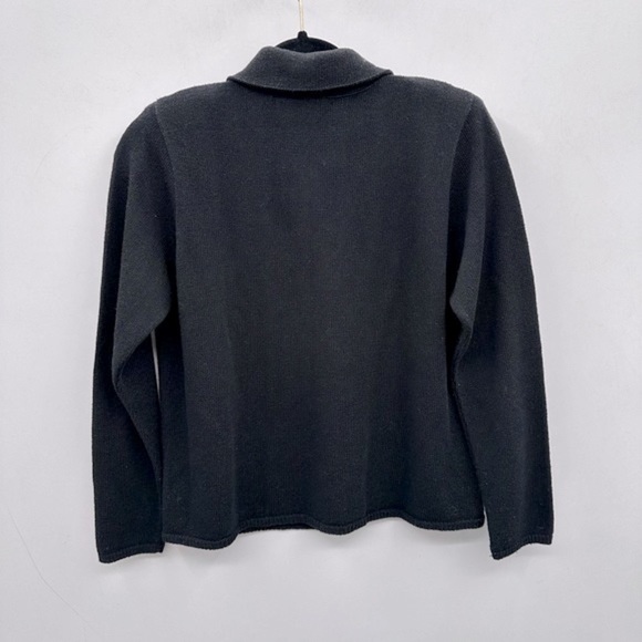 Laura petites vintage black gold button quiet luxury classic sweater blazer SM - Picture 2 of 8